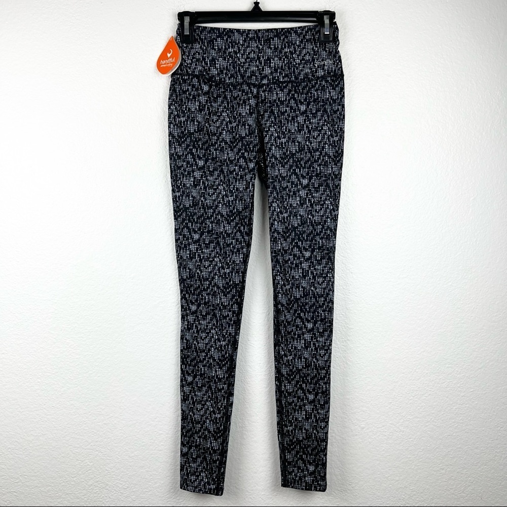 HANDFUL Squeeze Play Leggings in Off The Grid, Black and White, Size XS, NWT!